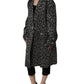 Brown Mohair Belted Long Trench Coat Jacket