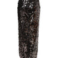 Brown Sequinned Embellished PencilCut Skirt