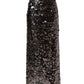 Brown Sequinned Embellished Pencil Cut Skirt