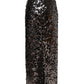 Brown Sequinned Embellished Pencil Cut Skirt