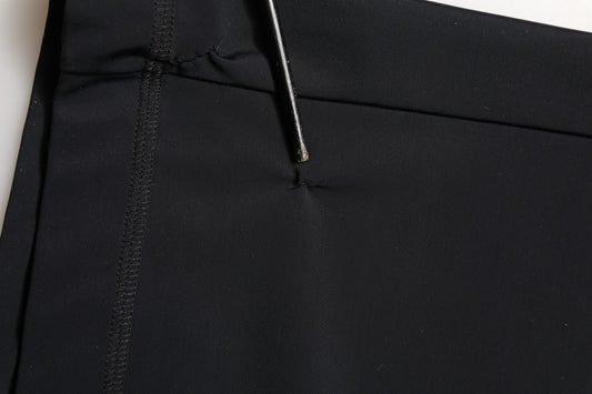 Black DGVIB3 Stretch Jersey Midi Pencil Cut Skirt
