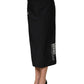 Black DGVIB3 Stretch Jersey Midi Pencil Cut Skirt