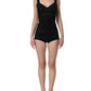 Black Floral Lace Corset Bodycon Bodysuit