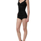 Black Floral Lace Corset Bodycon Bodysuit