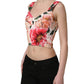 Multicolor Floral Cropped Bustier Tank Top