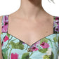 Multicolor Floral Cropped Bustier Tank Top