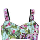 Multicolor Floral Cropped Bustier Tank Top