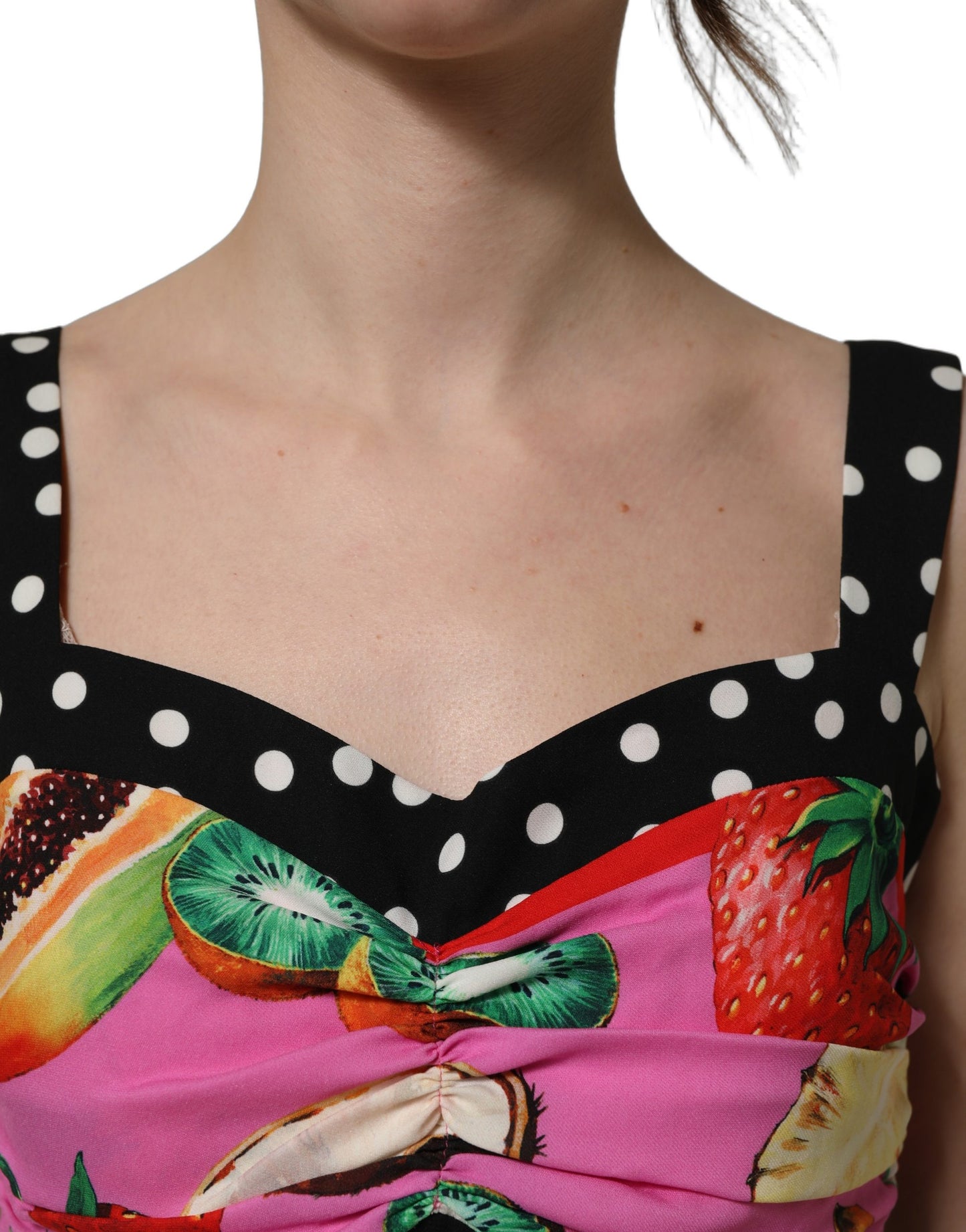 Multicolor Silk Cropped Bustier Corset Top
