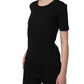 Black Cotton Short Sleeves Crew Neck T-shirt