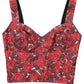 Multicolor Floral Cropped Bustier Tank Top