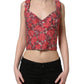 Multicolor Floral Cropped Bustier Tank Top