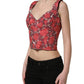 Multicolor Floral Cropped Bustier Tank Top