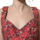Multicolor Floral Cropped Bustier Tank Top