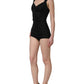 Black Floral Lace Corset Bodycon Bodysuit