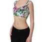 Multicolor Floral Cropped Bustier Tank Top
