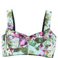 Multicolor Floral Cropped Bustier Tank Top