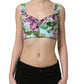 Multicolor Floral Cropped Bustier Tank Top