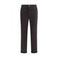 Brown Cotton Cropped Jeans