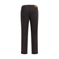 Brown Cotton Cropped Jeans