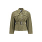 Bicolor Cotton Full-Length Jacket