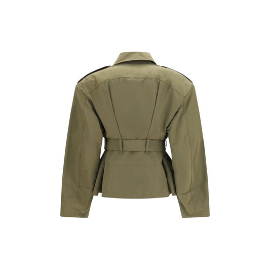Bicolor Cotton Full-Length Jacket