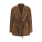 Brown Viscose Full-Length Jacket