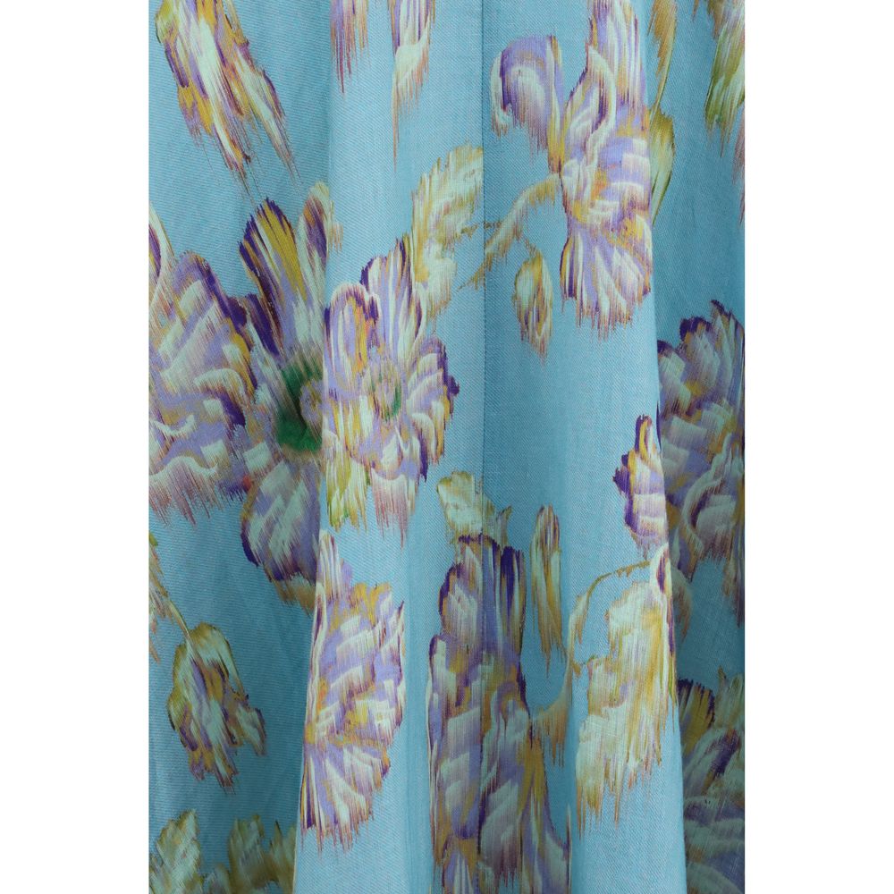 Multicolor Linen Casual Dress