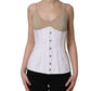 White Brown Cotton Sleeveless Corset Top