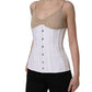 White Brown Cotton Sleeveless Corset Top