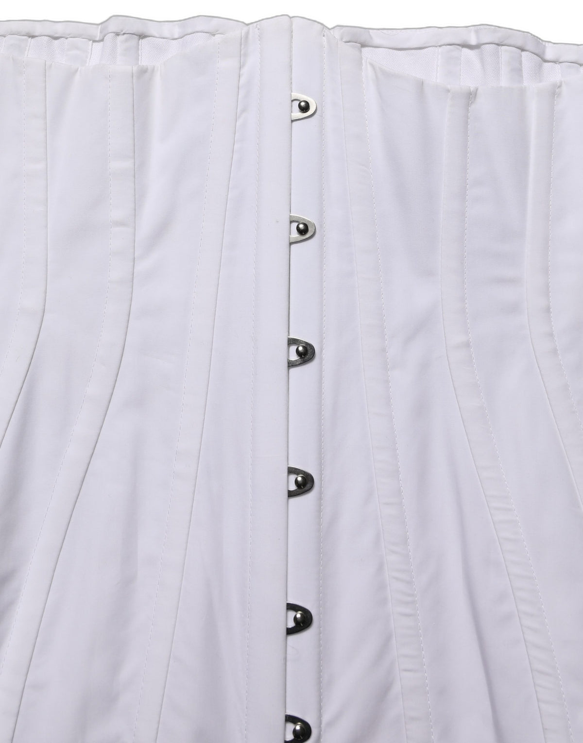 White Brown Cotton Sleeveless Corset Top