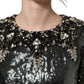 Metallic Gray Sequin Embellished Blouse Top