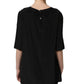 Black Floral Silk Heart Appliqué Blouse Top