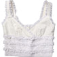 White Lace Trimmed Cotton Cropped Tank Top
