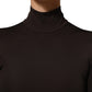 Brown Turtleneck Long Sleeves Blouse Top