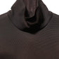 Brown Turtleneck Long Sleeves Blouse Top