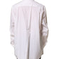 White Ruffled Bib Long Sleeves Blouse Top