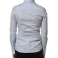 Blue Collared Long Sleeves Dress Shirt Top