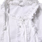 White Ruffled Lace Embellished Blouse Top