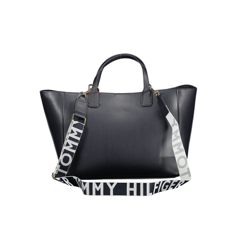 Blue Polyurethane Women's Bag