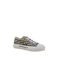 Brown Cotton Low Top Sneakers