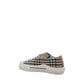 Brown Cotton Low Top Sneakers