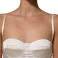 White Silk Satin Padded Bra Corset Style Top