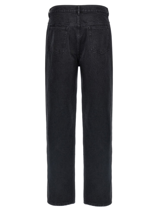 Black Cotton Straight-Leg Jeans