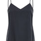 Gray Silk Sleeveles T-Shirt