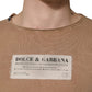 Brown Cotton Logo Patch Round Neck T-shirt