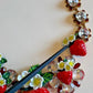 Gold Brass FRUIT Pendants Flowers Crystal Logo Necklace