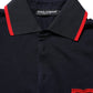 Black DG Logo Print Short Sleeve Polo T-shirt