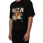 Black Tropical "IBIZA" Men Crew Neck T-shirt