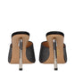 Black Satin Stiletto Heel Sandals