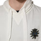 White Cotton Hooded Sweatshirt Sweater